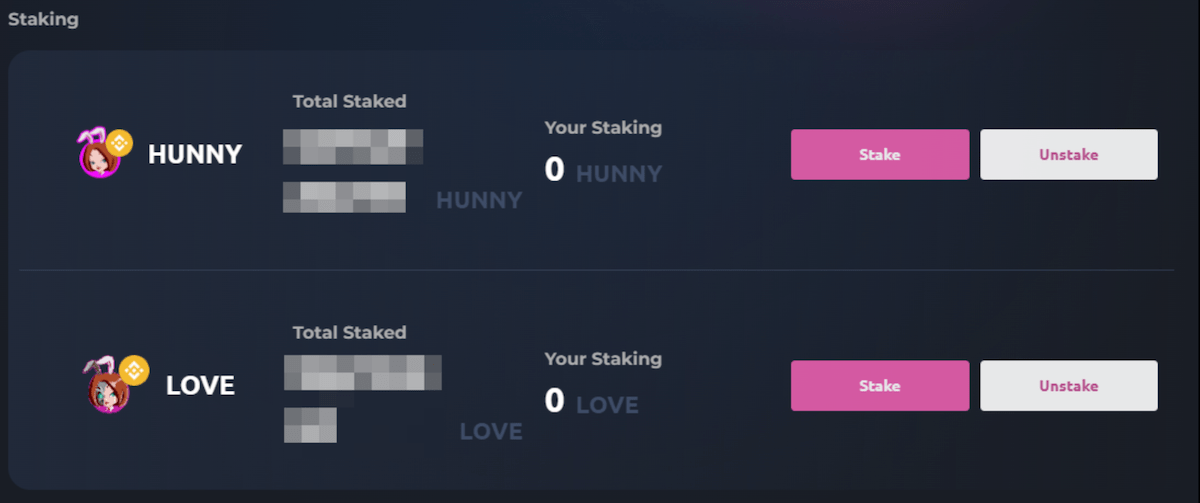 HunnyPlay Staking - Staking Button